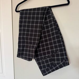 Old Navy High-Rise Pixie Pants, Black and White Grid, Size 12